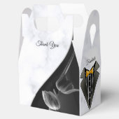 Moderne witte - marmer Black Abstracte cadeaudoos Bedankdoosjes (Geopend)