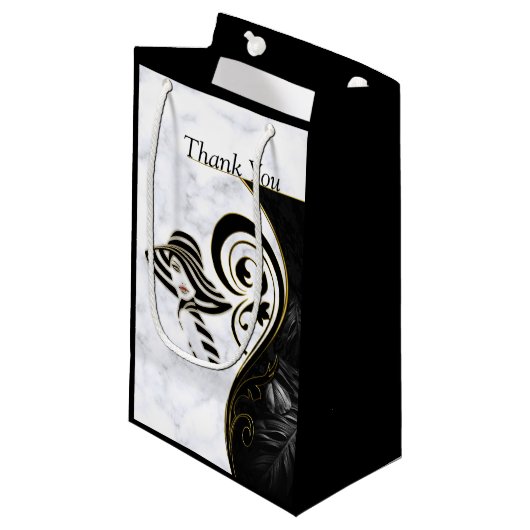 Moderne witte - marmer Black Abstracte cadeautas (Voorkant Gekanteld)