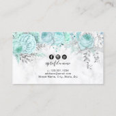 Moderne witte marmer met munt visitekaartje (Achterkant)