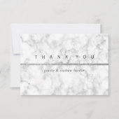 Moderne witte marmer Silver Glitter Hartelijk dank Bedankkaart (Voorkant)