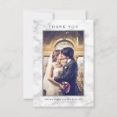 Moderne witte marmer Silver Glitter Hartelijk dank Bedankkaart (Voorkant)