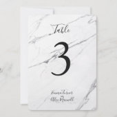 Moderne witte marmer | Tafelnummerkaarten Kaart (Voorkant)