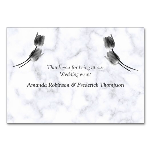 Moderne witte marmer zwarte Abstracte tafelkaarten Kaart (Achterkant)