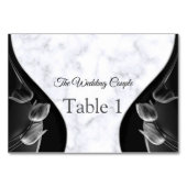 Moderne witte marmer zwarte Abstracte tafelkaarten Kaart (Voorkant)