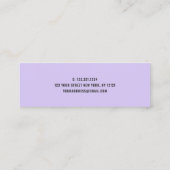 Moderne  witte marmer zwarte paarse nagels mini mini visitekaartje (Achterkant)