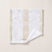 Moderne Witte Marmeren Custom Elegant Cream Bad Handdoek (Wasdoekje)