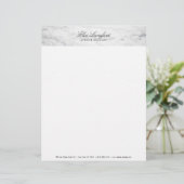 Moderne Witte Marmeren Luxe Designer Letterhead Briefhoofd Sjabloon (Staand voorkant)