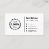 Moderne witte minimalistische Logo Professional Visitekaartje (Voorkant)