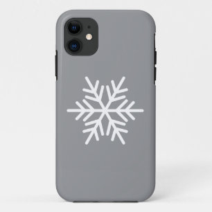Moderne Witte Noordse Sneeuwvlok Op Winter Grijs iPhone 11 Hoesje