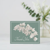 Moderne Witte Orchidee Elegante Botanische Dankjew Briefkaart (Staand voorkant)