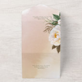 Moderne witte pinda's Floral op bruin diner All In One Uitnodiging (Buitenkant)