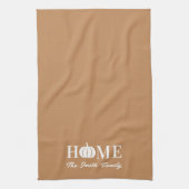 Moderne Witte Pompoen Thanksgiving Familienaam Theedoek (Verticaal)