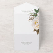 Moderne witte pony's Floral op wit diner All In One Uitnodiging (Buitenkant)