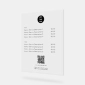 Moderne witte prijslijst QR-code Sociale media Acryl Bord (Hoek)