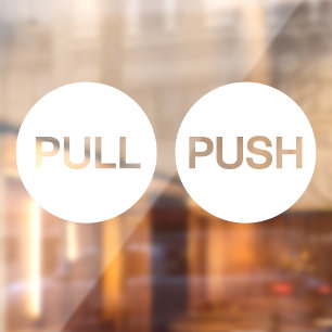 Moderne Witte PUSH & Pull Zakelijke Winkeldeur Raamsticker