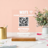 Moderne witte QR-code Wifi-wachtwoord en -netwerk Acryl Bord (Huwelijk)