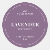 Moderne witte rand bewerkbaar kleurenetiket ronde sticker (Voorkant)