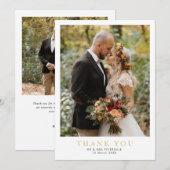 Moderne witte rand foto bruiloft dank u bedankkaart (Voorkant / Achterkant)