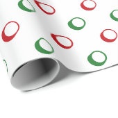 Moderne witte rode groene polka stippen schattige cadeaupapier (Rol Hoek)