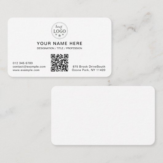 moderne witte ronde visitekaartje (Voorkant / Achterkant)