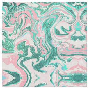 Moderne witte roze Blauwgroen groene glitter marme Stof