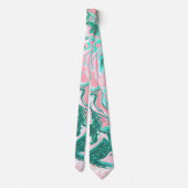 Moderne witte roze Blauwgroen groene glitter marme Stropdas (Achterkant)