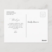 moderne witte script bedank je afstuderen briefkaart (Achterkant)