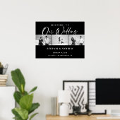Moderne witte script foto elegante trouwposter poster (Thuiskantoor)