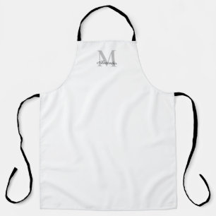 Moderne witte sjabloon, grijs zwart script schort