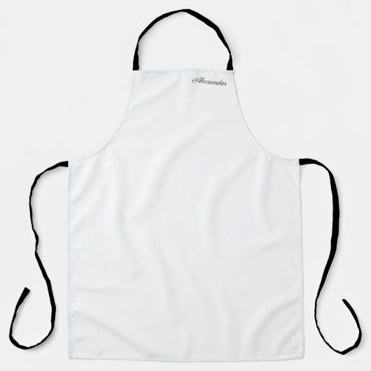 Moderne witte sjabloon, zwart-Script Schort (Voorkant)