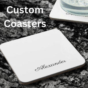 Moderne witte sjabloon, zwarte Manuscript Keuken K Bier Onderzetter