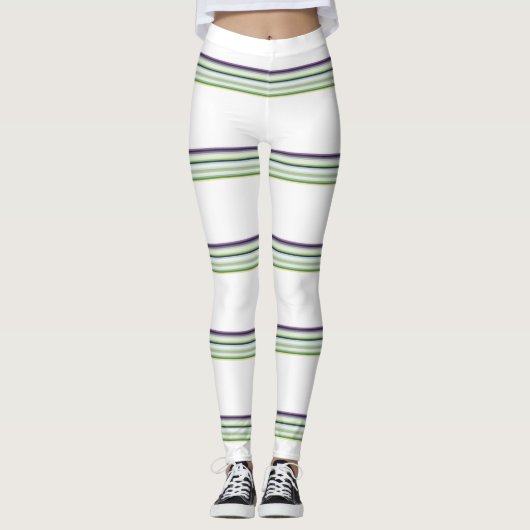 moderne witte strepen bevestigen leggings (Voorkant)