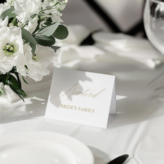 Moderne Witte Trouwen Gereserveerde Tafel Tent Sig Kaart