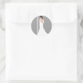 Moderne Witte Trouwjurk Bling Bruidsjurk Shower Ronde Sticker (Tas)