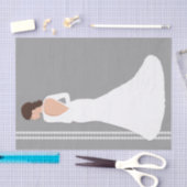 Moderne Witte Trouwjurk Bling Bruiloft Tissuepapier (Craft)