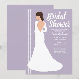 Moderne Witte Trouwjurk & Bling Bruiloftsuitnodigi Kaart