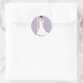 Moderne witte trouwjurk & Bling Vrijgezellenfeest Ronde Sticker (Tas)