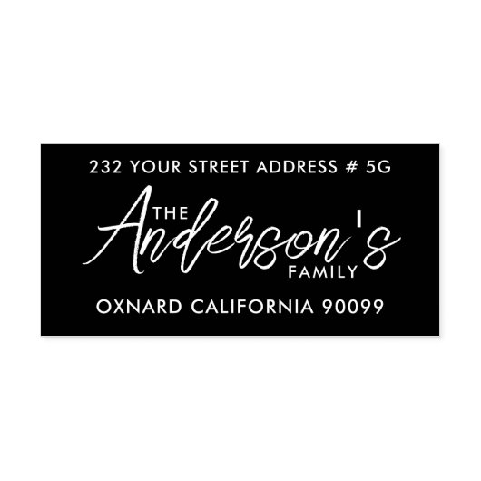 Moderne witte typografie op zwart 	rubberstempel (Afrduk)