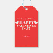 Moderne Witte Valentijnsharten Cadeaulabel (Voorkant)