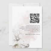 Moderne witte waterverf bloemmotieven QR-code brui Kaart (Achterkant)