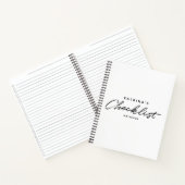Moderne witte zwarte eenvoudige checklist notitieboek (Binnen)