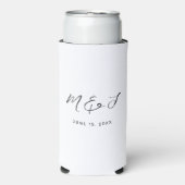 Moderne witte zwarte hand geletterde bruiloft (Seltzer Voorkant)