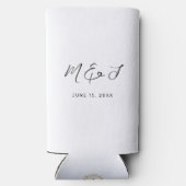 Moderne witte zwarte hand geletterde bruiloft (Achterkant)