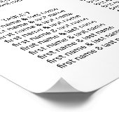 Moderne witte zwarte hand geletterde bruiloft zitp poster (Hoek)