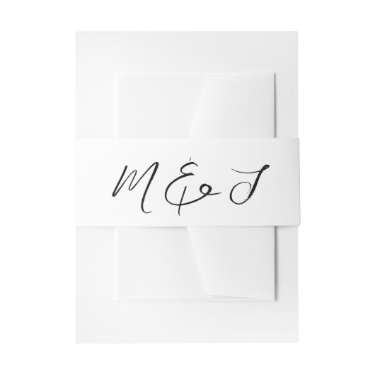 Moderne witte zwarte hand geletterde script bruilo uitnodigingen wikkel (Voorkant Voorbeeld)