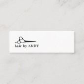 Moderne witte zwarte kraft-schaar mini visitekaartje (Voorkant)