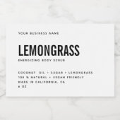 Moderne witte zwarte rommel waslabel voedselcontainer etiket (Enkel label)