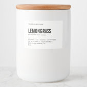 Moderne witte zwarte rommel waslabel voedselcontainer etiket (Voorkant)