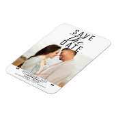 Moderne witte zwarte Save the Date trouwfoto Magneet (Linkerzijde)