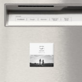 Moderne witte & zwarte script koppel foto trouw  magneet (Insitu (Vaatwasser))